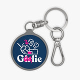 Goalie Girl Keyring Tag