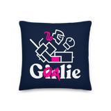 Goalie Girl Square Throw Pillow