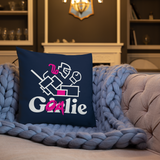 Goalie Girl Square Throw Pillow