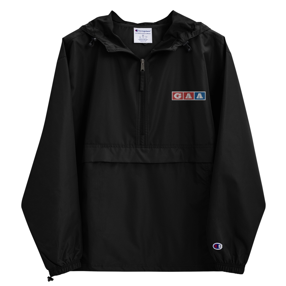Champion half zip windbreaker black sales